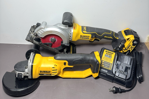 [13124-11, 13124-16] DEWALT 20V MAX Grinder DCG412 + Atomic Saw DCS571 w/ 5.0Ah Battery & Charger