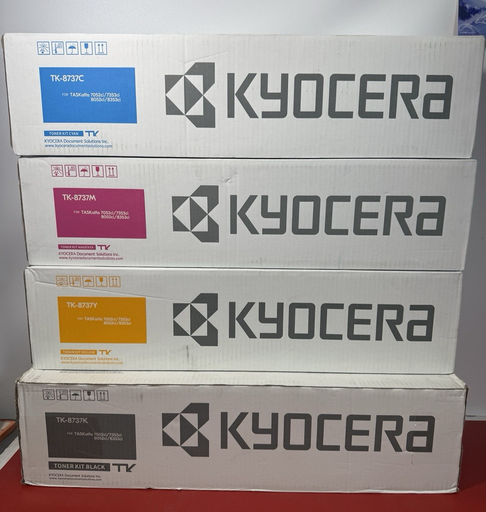 [13178-1, 13082-8] Original Kyocera TK8737 Set TK8737K, TK8737C, TK8737Y, TK8737M BCYM New SEALED