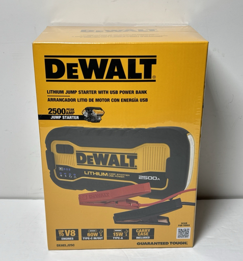 [13208-2] Dewalt DXAELJ25C Jump Starter W/USB Power Bank Automotive 2500 Peak Amp