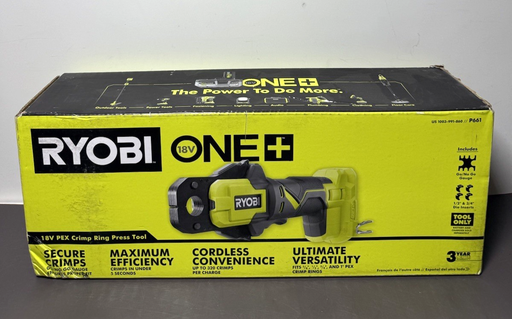 [13259-3] RYOBI P661 18-Volt  PEX Crimp Ring Press Tool Only- Brand New