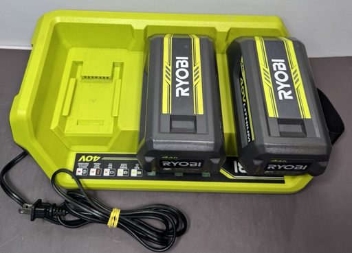 [13335-1] Ryobi OP407VNM 40V Lithium-Ion 3-Port Charger with 2 x Battery 4Ah