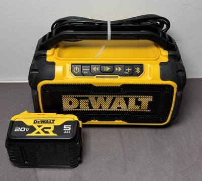 [13393-3] DEWALT 20V MAX Cordless Bluetooth Speaker DCR010 with 5.0 Ah