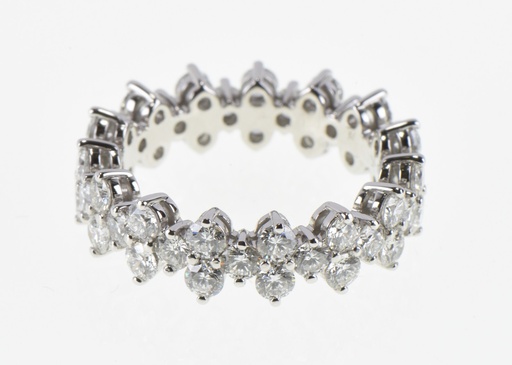 [9332-1] Tiffany & Co Aria Eternity Band PT950 ~2.70CTW 45 Diamonds Sz 6.5 Box + Service