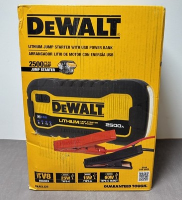 [13208-2] Dewalt DXAELJ25C Jump Starter W/USB Power Bank Automotive 2500 Peak Amp - New