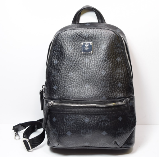 [13291-1] MCM Aren Sling Bag Visetos Black Canvas and Leather Trim