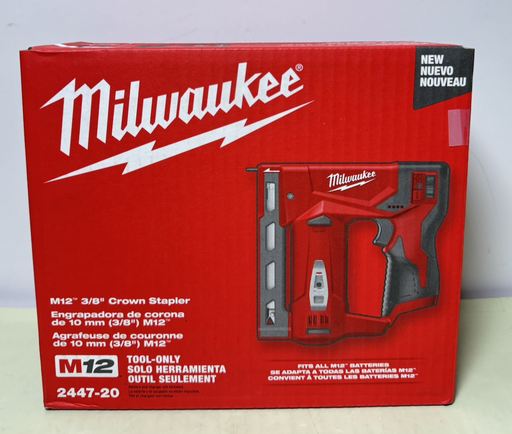 [12867-6] Milwaukee ‎2447-20 M12 12V Cordless 3/8” Crown Stapler Tool Only - New Sealed