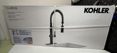 [13585-1] KOHLER Clarus Semi-Professional Pull Down Sprayer Kitchen Faucet in Matte Black