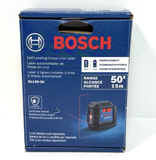 [13689-2] Bosch GLL50-20 50ft Range Self Leveling Cross Line Laser- Open Box