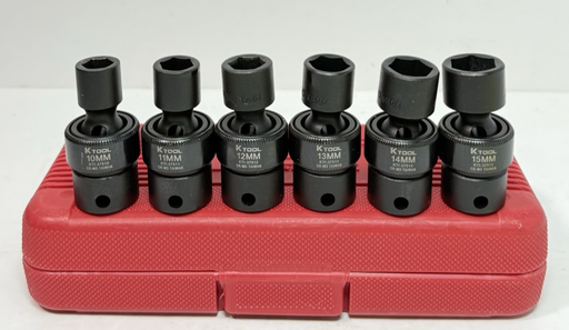 [13797-2] K-Tool 37510-37515 6 Piece 3/8" Drive Metric 6-Point Flex Impact Socket Set