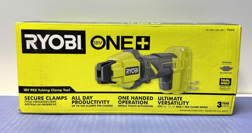 [13959-3, 13977-3] Ryobi One+ 18V PEX Tubing Clamp Tool P660 Tool-Only - Brand New