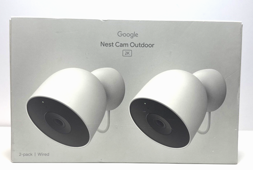 [14026-1] Google Nest Cam Outdoor (wired, 2nd gen) 2K Video and Gemini  2-Pack Snow -New