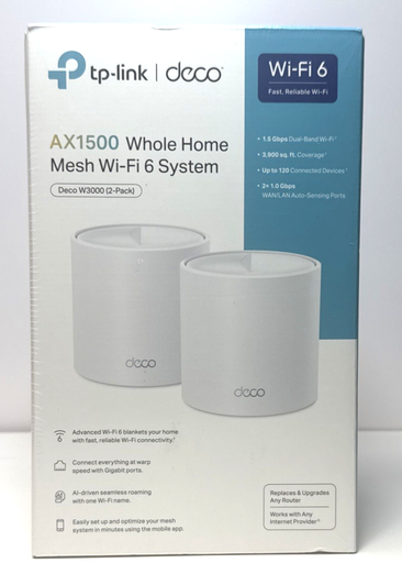 [1407-2] TP-Link AX1500 Whole Home Mesh System Dual Band Deco W3000 -New Sealed