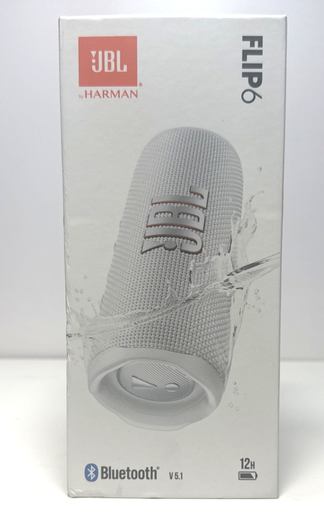 [14032-3] JBL Flip 6 White Portable Bluetooth Speaker