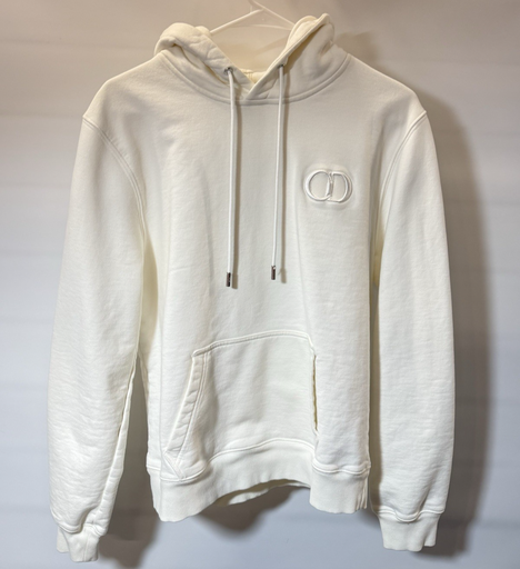 [9883-2] Dior Men's CD ICON HOODED SWEATSHIRT White - 100% Cotton, Size L