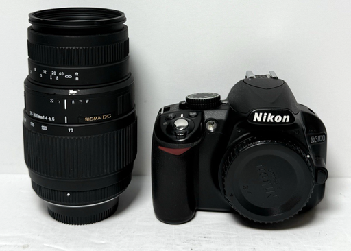 [14194-11] Nikon D3100 Digital SLR Camera with  Sigma 70-300mm DG Lens 34054 Shutter