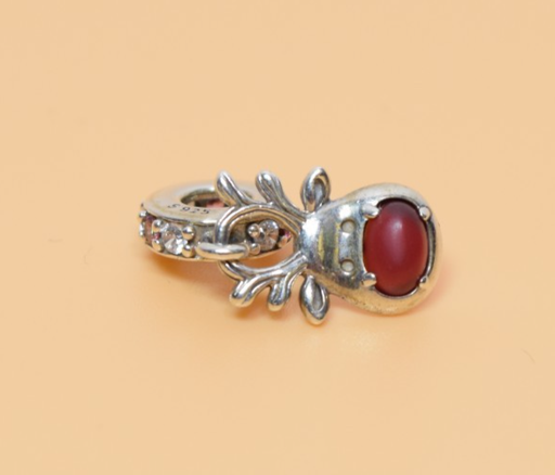 [FRB] PANDORA Charm Sterling Silver ALE S925 RED NOSE REINDEER MURANO 792330C01