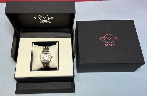 [5724-1] *GV2 by Gevril Women's 12113B Milan Swiss Quartz 2-Tone Steel Diamond Watch