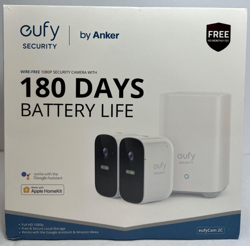 [6721-1 7703-4] Eufy Security- EufyCam 2C - Wireless Home Security System - White 2 Camera Pack