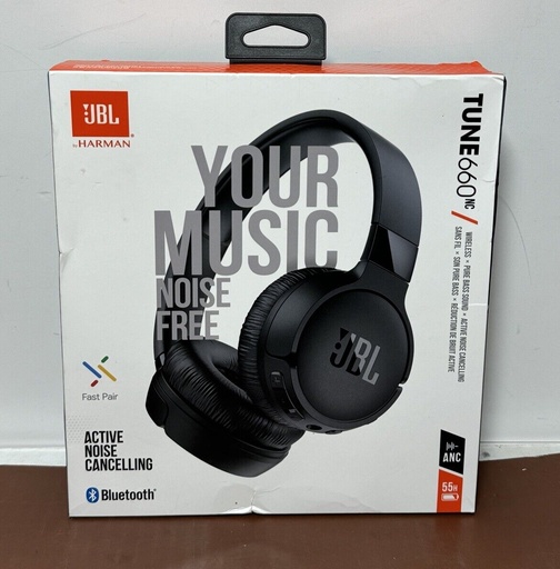 [7130-2] Brand New - JBL Tune 660NC Active Noise Cancelling Bluetooth On-Ear Headphones