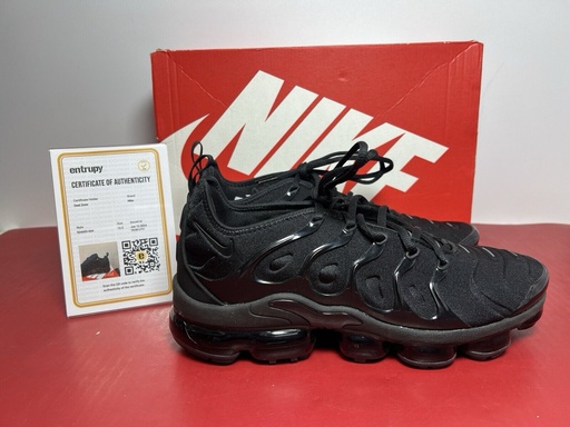 [7298-1] Nike Air Vapormax Plus Low Triple Black 924453-004 Men's Size 10.5 Display Pair