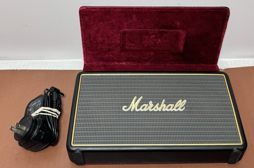 [7414-1] Marshall Stockwell Bluetooth Speaker w/ Flip Cover - Gold/Black (Very Good)