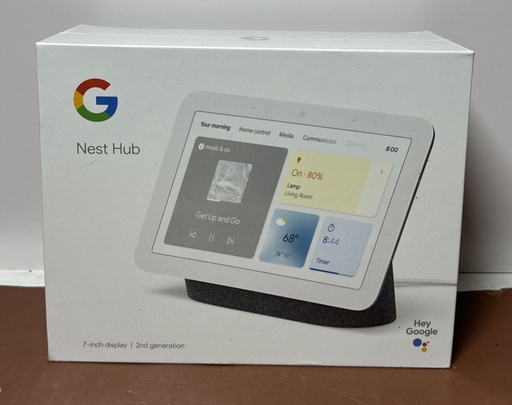 [7406-3] New-Nest Hub 7” Smart Display with Google Assistant 2nd Gen Charcoal GA01892-US