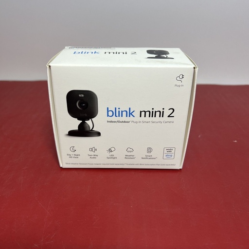 [7443-1] NEW Blink - Mini 2 Indoor/Outdoor 1080p Plug-In Security Camera - BLACK - LATEST