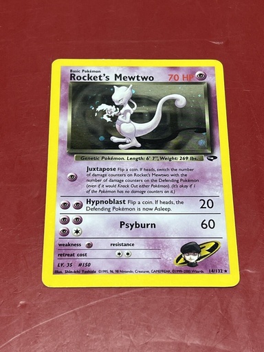 [5449-1 MP] Rocket’s Mewtwo Pokémon TCG 14/132 Gym Challenge Holo Rare MP