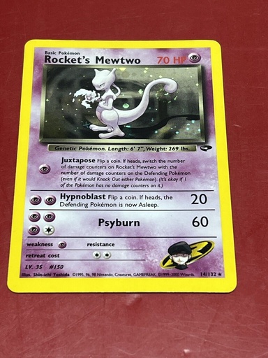 [5449-1 LP] Rocket’s Mewtwo Pokémon TCG 14/132 Gym Challenge Holo Rare LP