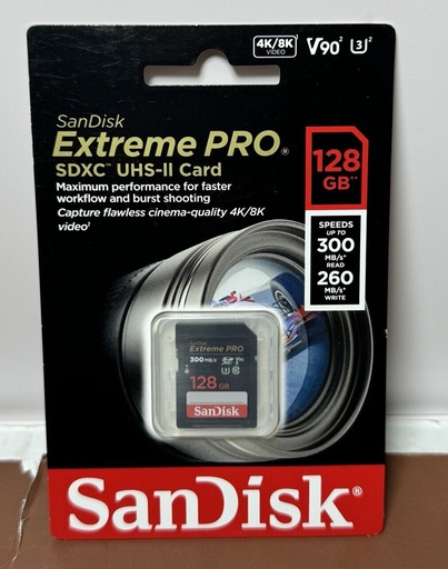 [7494-7] Brand New - SanDisk 128GB Extreme PRO SDXC UHS-II Memory Card