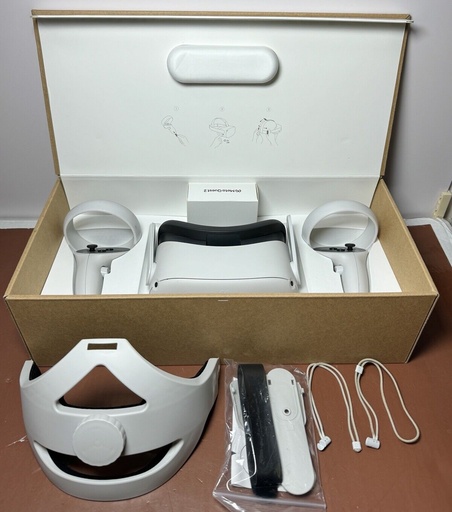[7469-1] Meta Oculus Quest 2 128GB VR Headset complete in box  +Elite Strap