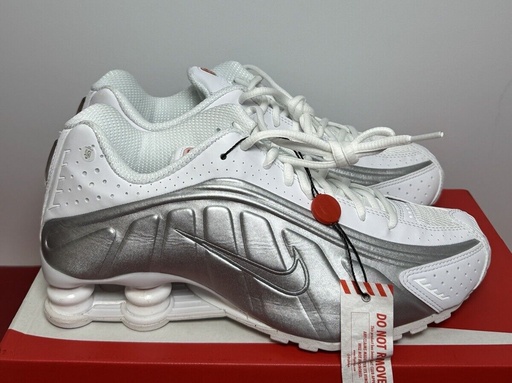 [7479-1] White Silver Nike Shox R4 Running Shoes AR3565 101 - Size 9 Women