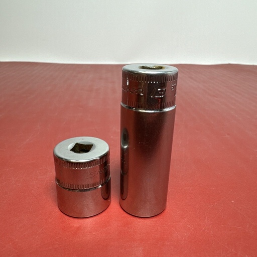 [from 7635] Snap On STMM13 13mm 1/4" Long 6pt Socket & TMM15 1/4” 15mm With 1/4 To 3/8 Adapt