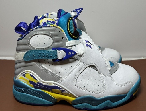 [3560-1] AIR JORDAN 8 RETRO C11236 100 WHITE/VARSITY SHOES WMNS SIZE6