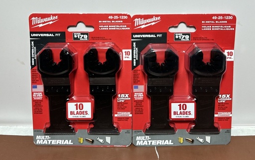 [7734-8] Lot Of (2) Milwaukee 1-3/8 in. Titanium Bi-Metal Cutting Multi-Tool - 10 Pack