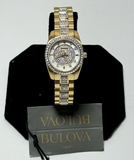 [7713-4] Bulova Women's Swarovski Crystal Quartz  (98L307) - New w/ Tags