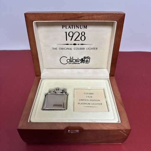 [0] Colibri 1928 Limited Edition Platinum Lighter 0073 of 2000 - Vintage Collectible