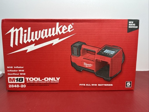 [7887-1, 7539-8, 8000-1] Milwaukee 2848-20 M18 Cordless Compact Tire Inflator (Tool Only) NIB FREE SHIP!