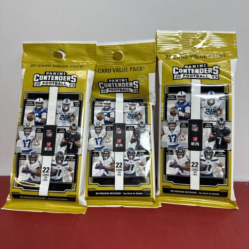 [7972-3] panini contenders football 2023 Lot Of 3 25ct Card Packages.