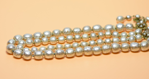 [4062-1] MIRIAM HASKELL Signed Pearl Necklace 24” Inches