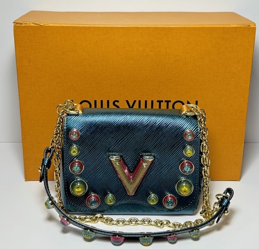 [8066-1] Louis Vuitton Twist Epi Leather w Flower Cabochons PM SR0128 - Excellent condit