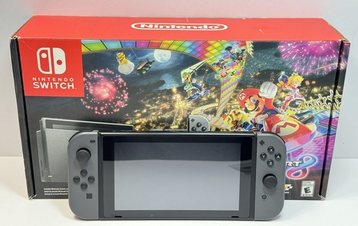 [7709-1] Nintendo Switch Mario Kart 8 Ed. Grey CIB w/ Games, Pro Controller Deluxe Bundle