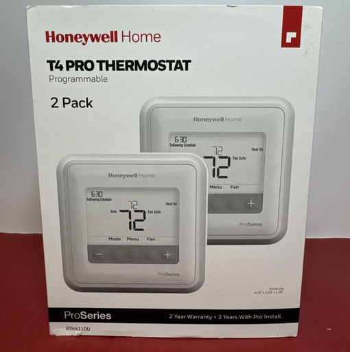 [8167-5] Honeywell Home T4 Pro Thermostat 2 Pack Sealed RTH4110U