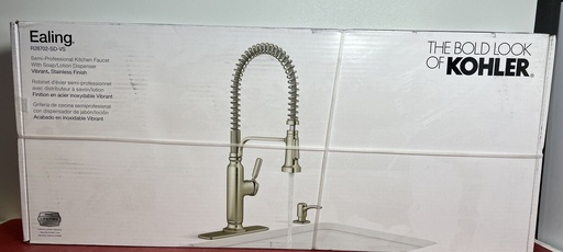 [8398-3] New Kohler Ealing Pro R28702-SD-VS Single-Handle Stainless Kitchen Sink Faucet