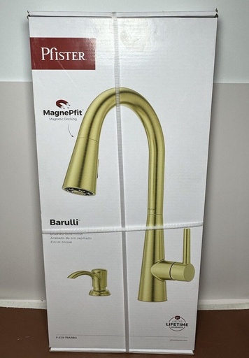 [8359-1] Brand New -  Pfister Barulli  F-529-7BARBG Pull Down Kitchen Faucet-Brushed Gold