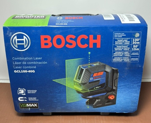 [8464-1] Bosch 165 ft. Green Combination Laser Level Self Leveling GCL100-40G- Brand New