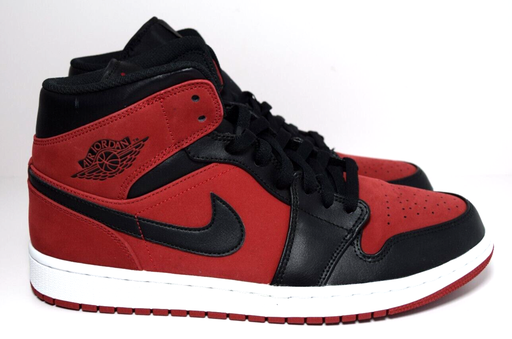 [3848-1] Nike Air Jordan 1 I Mid Gym Red Black White BRED Retro 554724-610 Men's 11