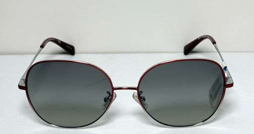 [2187-11] Coach Women's HC7108 HC/7108 934111 Shiny Burgundy/Silver Round Sunglasses 57mm