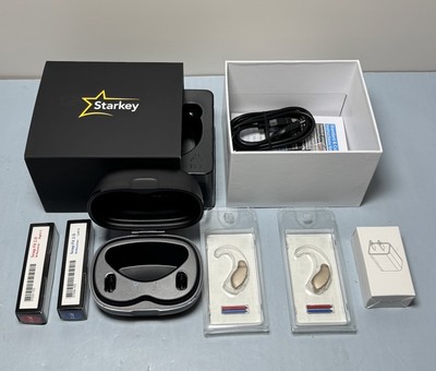[10127-1] Starkey Edge AI 24 mRIC R Hearing Aids + SL 2.0 Charger + Receivers – Open Box