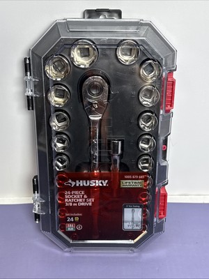 [FRB] Husky 3/8 in. Drive Ratchet SAE/Metric Standard Socket Set (24-Piece)